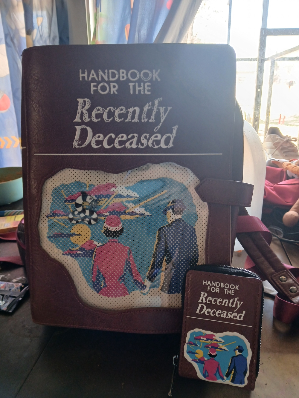 Loungefly Brown 'Handbook for the Recently Deceased' Faux Leather Backpack